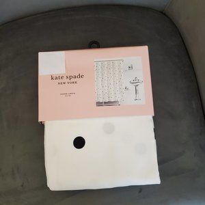 Kate Spade White Black Deco Dot polka dot shower curtain72"x72" one panel new